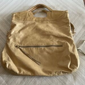 Anna Corinna Mid-City Tote Leather Shoulder Bag - Beige/Nude